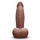 B-Vibe Slipskin Realistic Silicone Dildo 6 Inch Girthy Brown