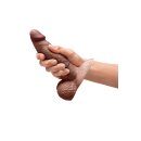 B-Vibe Slipskin Realistic Silicone Dildo 6 Inch Girthy Brown