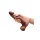 B-Vibe Slipskin Realistic Silicone Dildo 8 Inch Girthy Brown