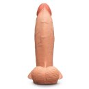 B-Vibe Slipskin Realistic Silicone Dildo 8 Inch Girthy Mocha