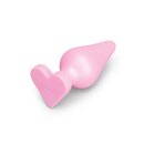 B-Vibe Silicone Anal Plug Heart Base Pink