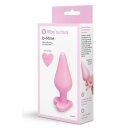 B-Vibe Silicone Anal Plug Heart Base Pink