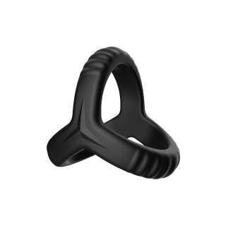 Forto F-59 Tri Cock And Ball Ring Black