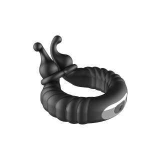 Forto F-24 Textured Vibrating Cockring Schwarz