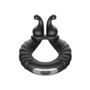 Forto F-24 Textured Vibrating Cockring Schwarz
