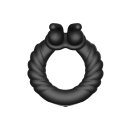 Forto F-24 Textured Vibrating Cockring Schwarz