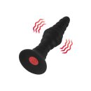 Forto Ribbed Vibrating Plug with Remote Control Large Black