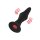 Forto Ribbed Vibrating Plug with Remote Control Large Black