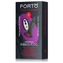 Forto Vibrating Ribbed Plug With Remote Control Small Black