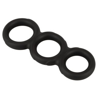 Erecto Triple Penis Ring Black Ø 2.6-3.1 cm