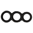 Erecto Triple Penis Ring Black Ø 2.6-3.1 cm