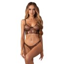 Obsessive Soranna Top and Crotchless Thong Brown S-M