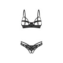 Obsessive Euridia 2-Piece Crotchless Set Black XS-S