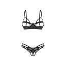Obsessive Euridia 2-Piece Crotchless Set Black XL-2XL