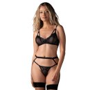 Obsessive Euridia 3-Piece Lingerie Set Black M-L