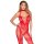 Leg Avenue Bodystocking mit gepunktetem Netz und offenem Schritt Rot One Size