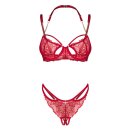 Obsessive Matildea Bra Set with String Red L/XL
