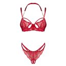 Obsessive Matildea Bra Set with String Red L/XL