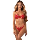 Obsessive Matildea Bra Set with String Red 2Xl/3XL