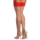 Obsessive Matildea Strapsstrümpfe Nude-Rot S/M