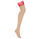 Obsessive Matildea Stockings Nude-Red L/XL
