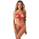 Obsessive Matildea Ouvert Body Red L/XL