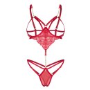 Obsessive Matildea Ouvert Body Red L/XL