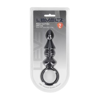 Levelz Gerippte Silikon Anal Sonde mit Schlaufe