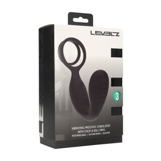 Levelz Vibrating Silikon Prostata Stimulator mit Penis und Hodenring