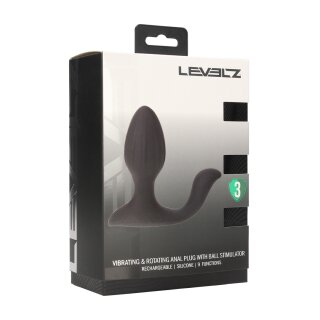 Levelz Vibrating and Rotating Silicone Anal Plug with Ball Stimulator