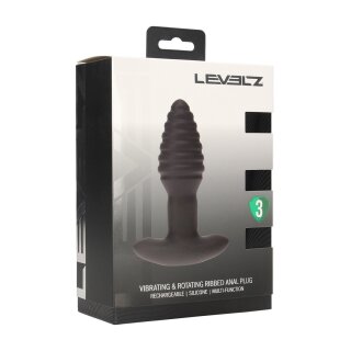 Levelz Vibrating and Rotating Ribbed Silicone Anal Plug