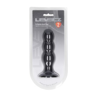 Levelz Dreifach Silikon Analplug mit Rassel