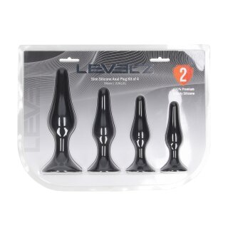Levelz Schlankes Silikon Analplug Set 4 teilig