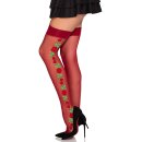 Leg Avenue Halterlose Strümpfe mit Rosen One Size