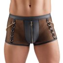 Svenjoyment Fishnet Pants with Wetlook and Chains Black L
