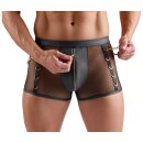 Svenjoyment Fishnet Pants with Wetlook and Chains Black L