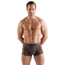 Svenjoyment Fishnet Pants with Wetlook and Chains Black L