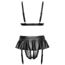 Cottelli Collection Soft Bra Set with Suspender Brief Black S