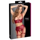 Cottelli Collection Bordeaux Lingerie Set with Suspender...