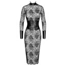 Noir Kink Royal Lace Midi Dress with Waist Corset L