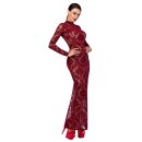Noir Kink Royal Sheer Maxi Dress Burgundy XL