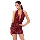 Noir Kink Royal Sheer Mini Dress Burgundy XL