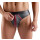 Svenjoyment Wetlook Thong with Zipper Black Red M