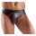 Svenjoyment Wetlook Riostring mit Reißverschluss Schwarz Rot XL