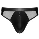 Svenjoyment Wetlook Slip mit Netz-Einsätzen Schwarz M