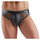 Svenjoyment Wetlook Briefs with Mesh Inserts Black L