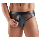 Svenjoyment Wetlook Briefs with Mesh Inserts Black L