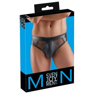 Svenjoyment Wetlook Slip mit Netz-Einsätzen Schwarz 2XL