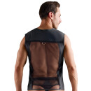Svenjoyment Netz-Shirt mit Wetlook und Reißverschluss Schwarz M