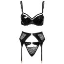 Cottelli Collection Straps-Set mit Bügel-BH 85B/L Schwarz 3-teilig